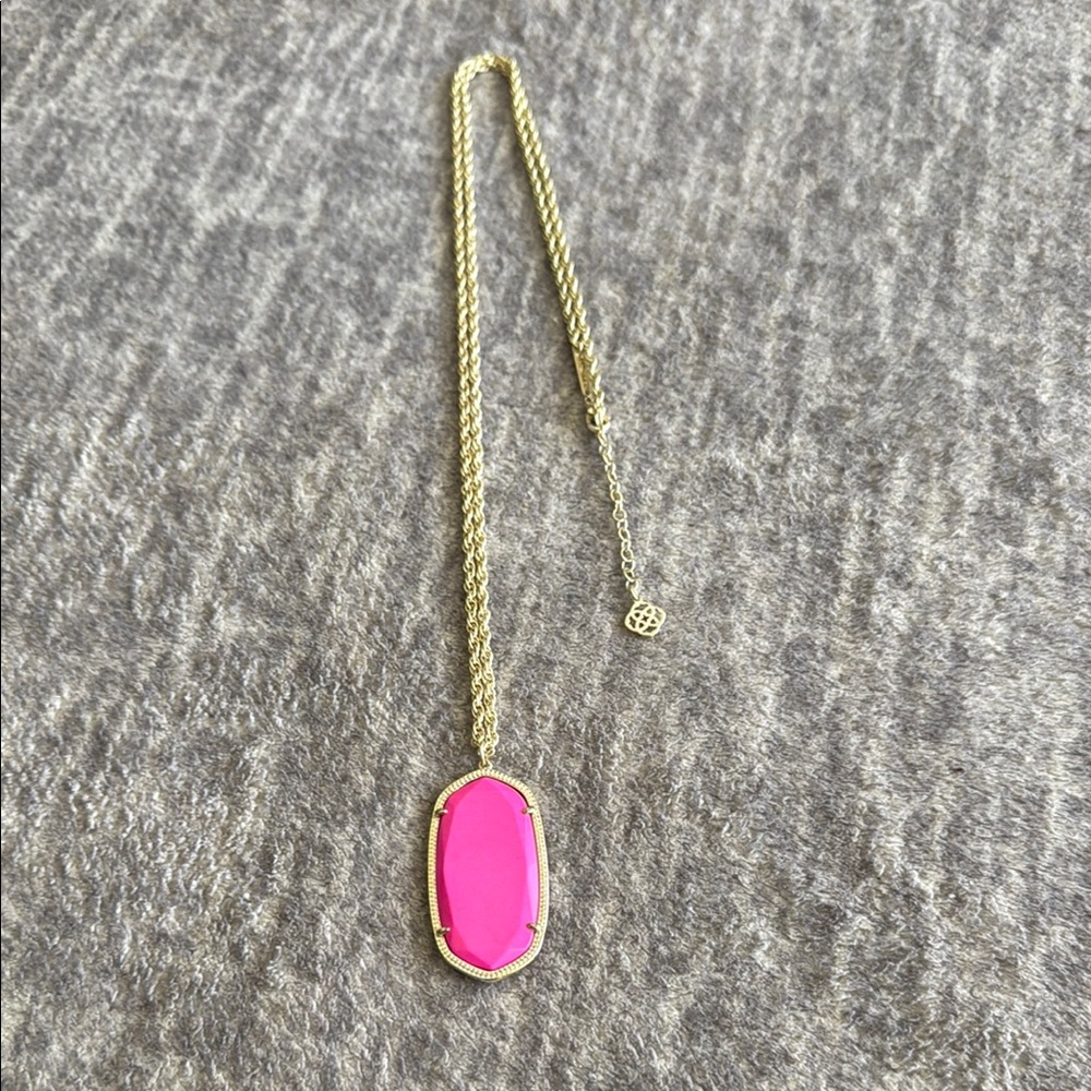 Kendra Scott Gold and Pink Pendant Necklace
